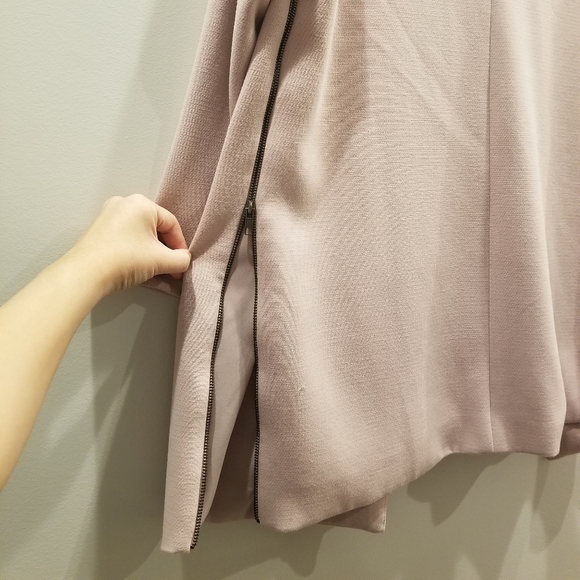 Pink Side Zippers Long Coat - Picture 6 of 11